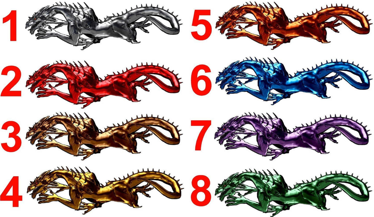 Metal dragons available styles numbered 1-8